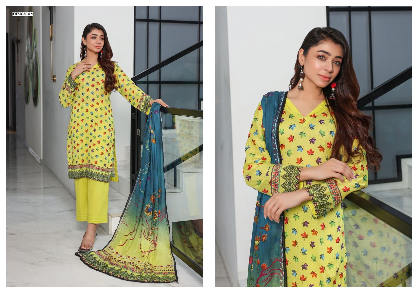 JAWED ARTS ZEBTAN –  3PC UNSTITCHED SUIT Design: 2