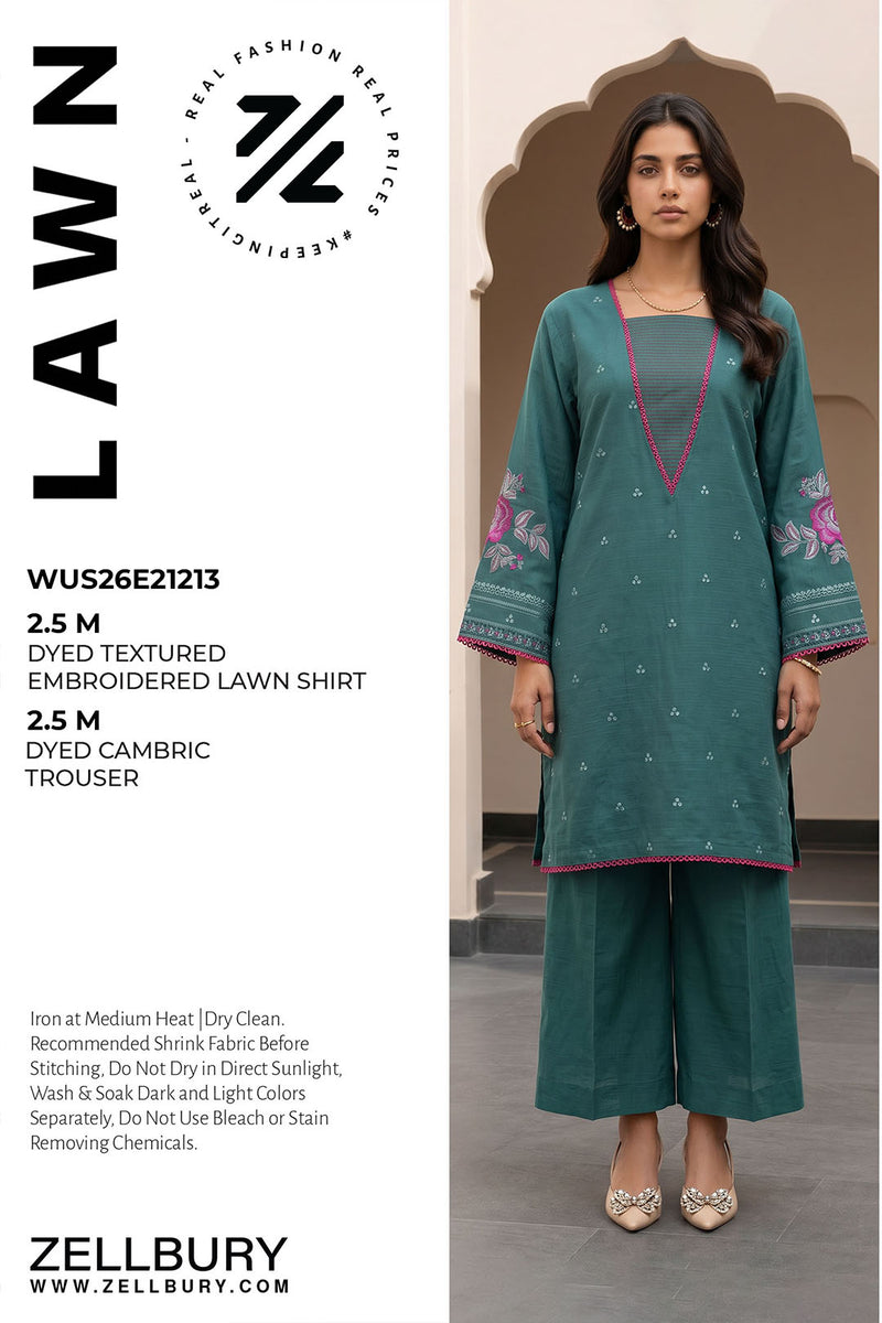 Zellbury D.C:-WUS26E21213  Embroidered Textured Lawn 2Pcs Collection