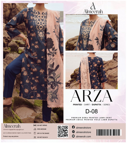 Almeerah ARZA – PRINTED D-08 2PC Premium Lawn Collection