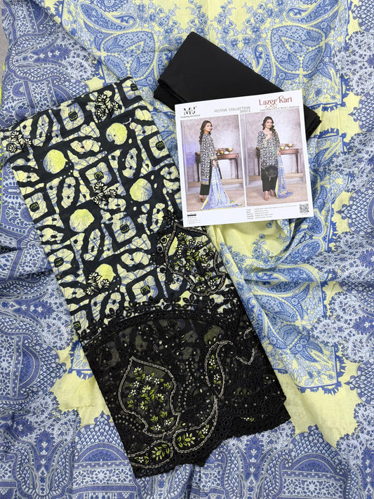 Luxury Summer Collection 
LASER KARI BY MOOSAJEE Design# D-0301-06