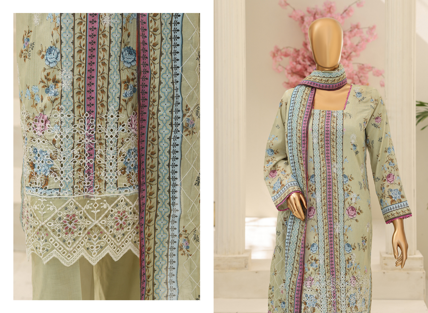 MTF Digital Printed Embroidered Lawn Collection 2026 Design No: 2