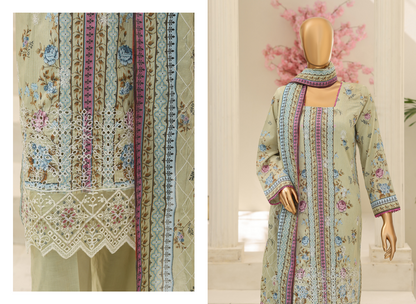 MTF Digital Printed Embroidered Lawn Collection 2026 Design No: 2