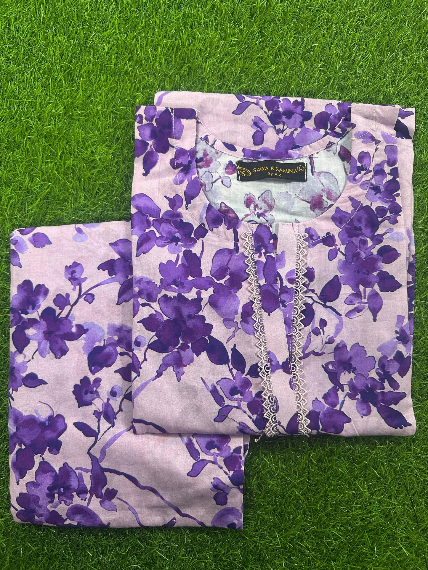 Saira & Samina Stitched CORDSET 2PCs Pure Lawn – Ready to Wear Collection