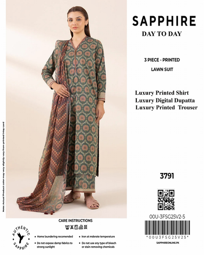 SAPPHIRE Lawn Unstitched 3 Pieces in Wholesale Price 🔥🧡