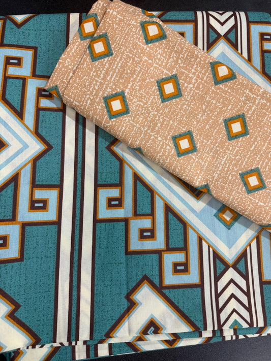 Salonika Aqua Double Bed Bedsheets