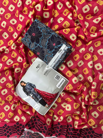 EGO NAVY (S+D) UNSTITCHED 2PCS DIGITAL PRINTED LAWN COLLECTION