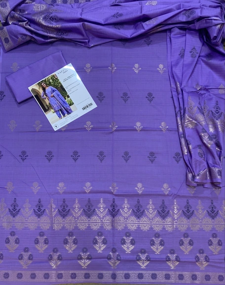 Sapphire Purple Gold Jacquard 3Pcs