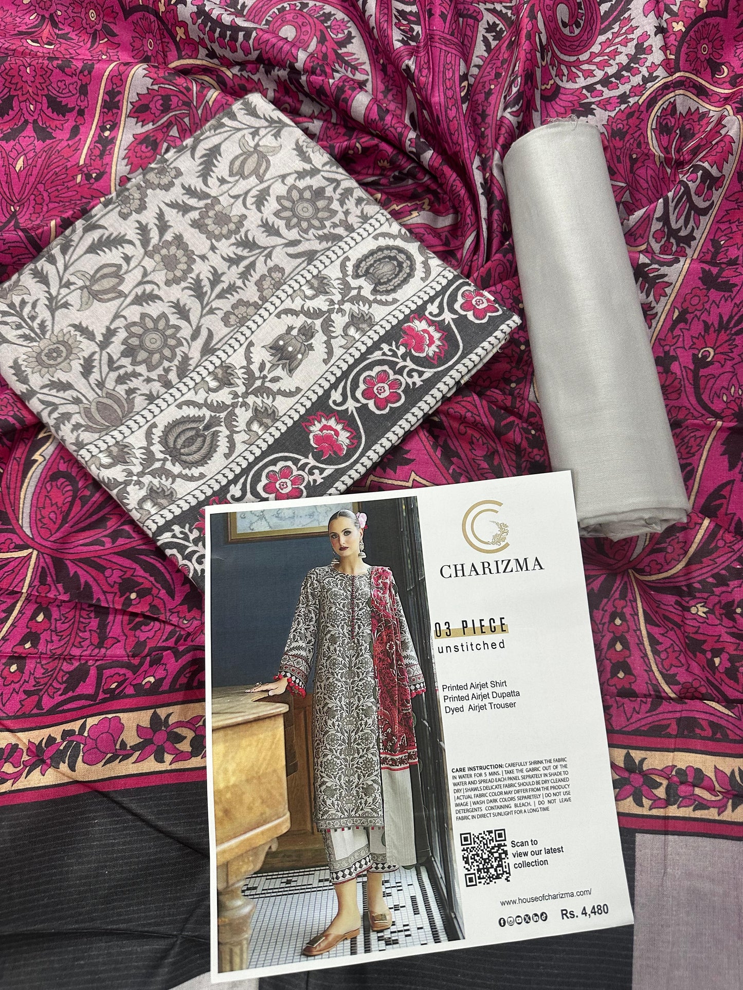 CHARIZMA LAWN COLLECTION 3 PIECE SUIT Design # 04