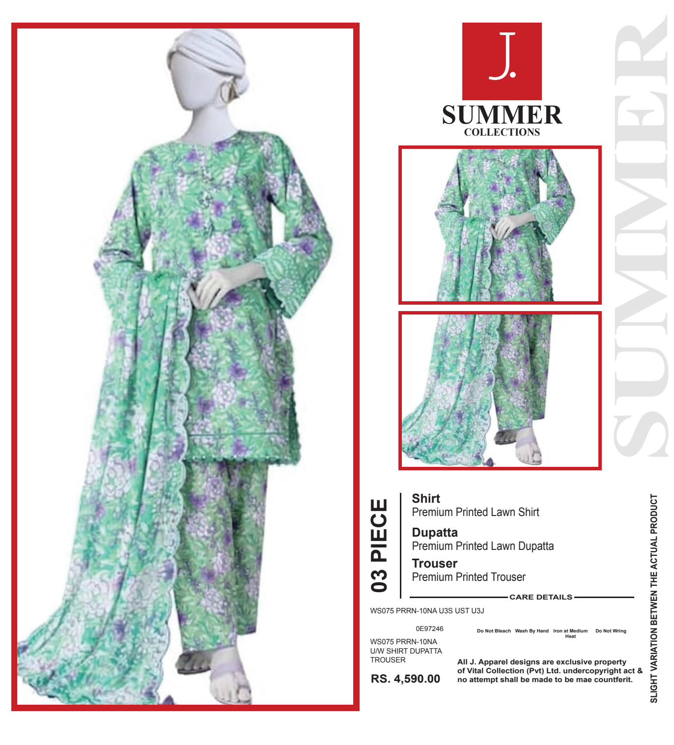Junaid Jamshed Inspired J. Digital Printed Lawn 3 Piece Unstitched Collection