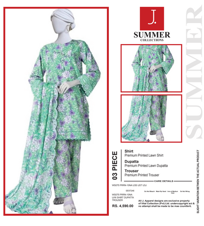 Junaid Jamshed Inspired J. Digital Printed Lawn 3 Piece Unstitched Collection