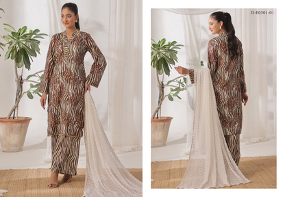 MJ Safaa Print Kari Lawn Collection – Chapter S - Premium Printed Lawn 3-Piece Suit Design#D-E0501-01