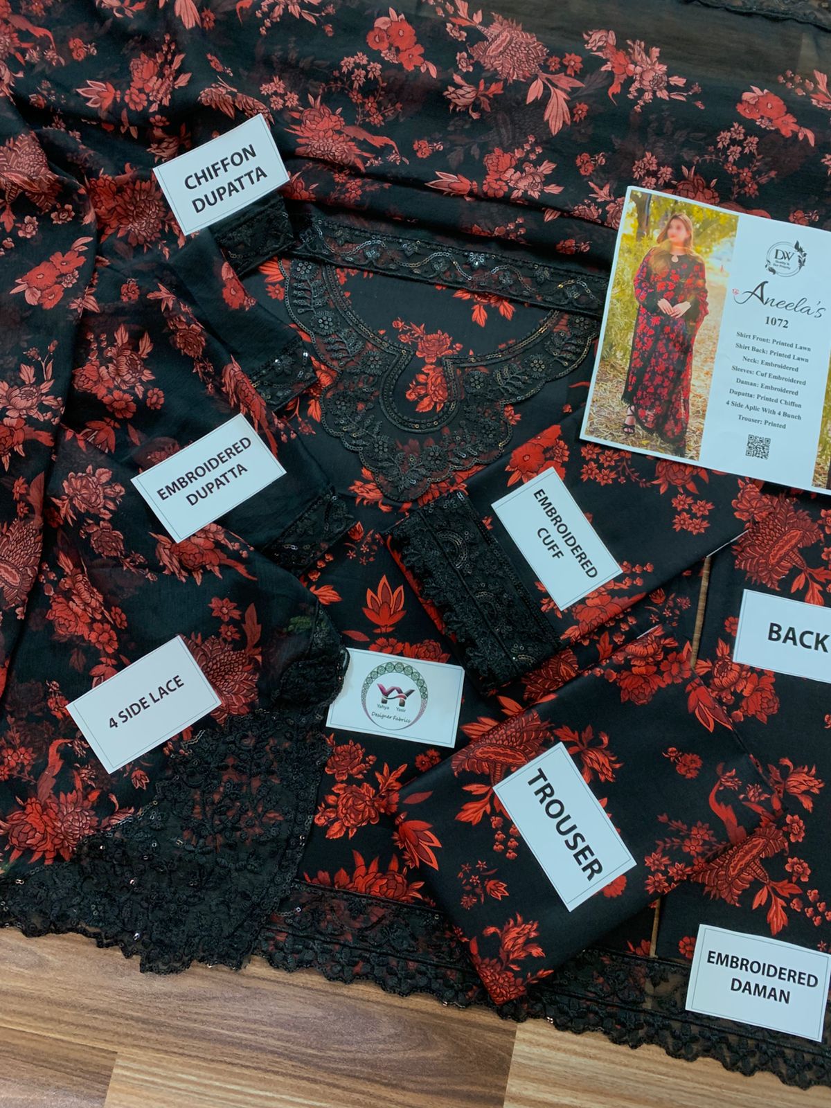 Aneela's Elegant 3PC Unstitched Lawn Suit Collection