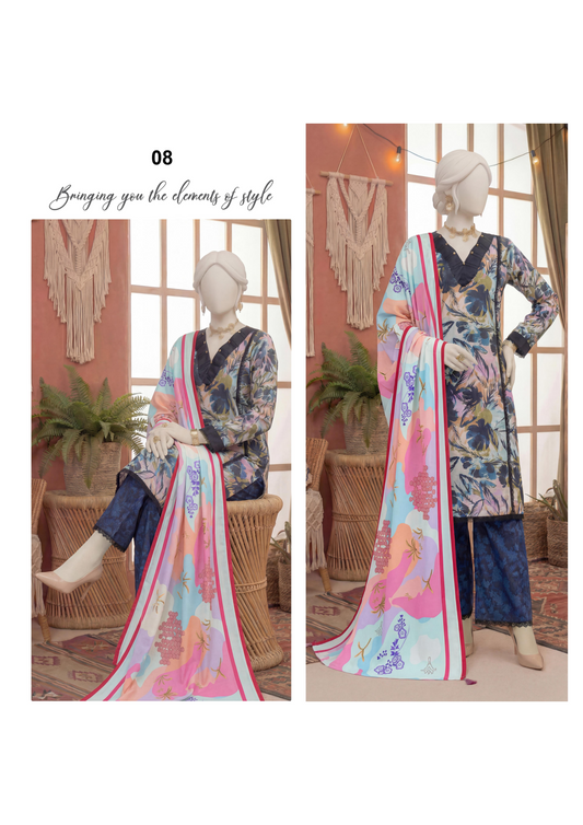 COCO CORDS BY DASTAN Unstitched Original Lawn 3 Piece Collection Designs #8