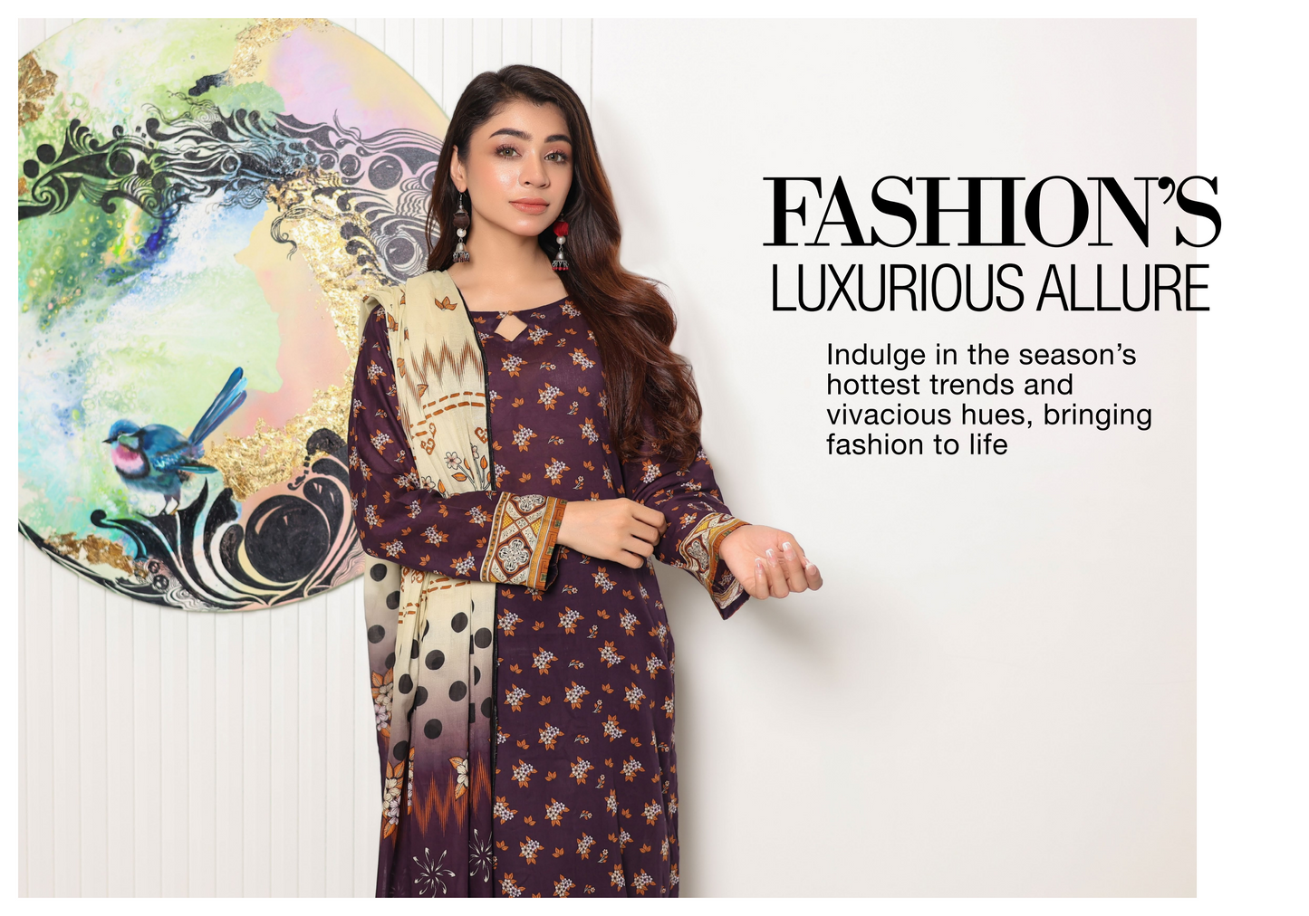 JAWED ARTS ZEBTAN –  3PC UNSTITCHED SUIT Design: 4