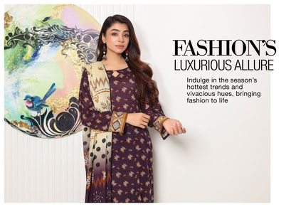 JAWED ARTS ZEBTAN –  3PC UNSTITCHED SUIT Design: 4