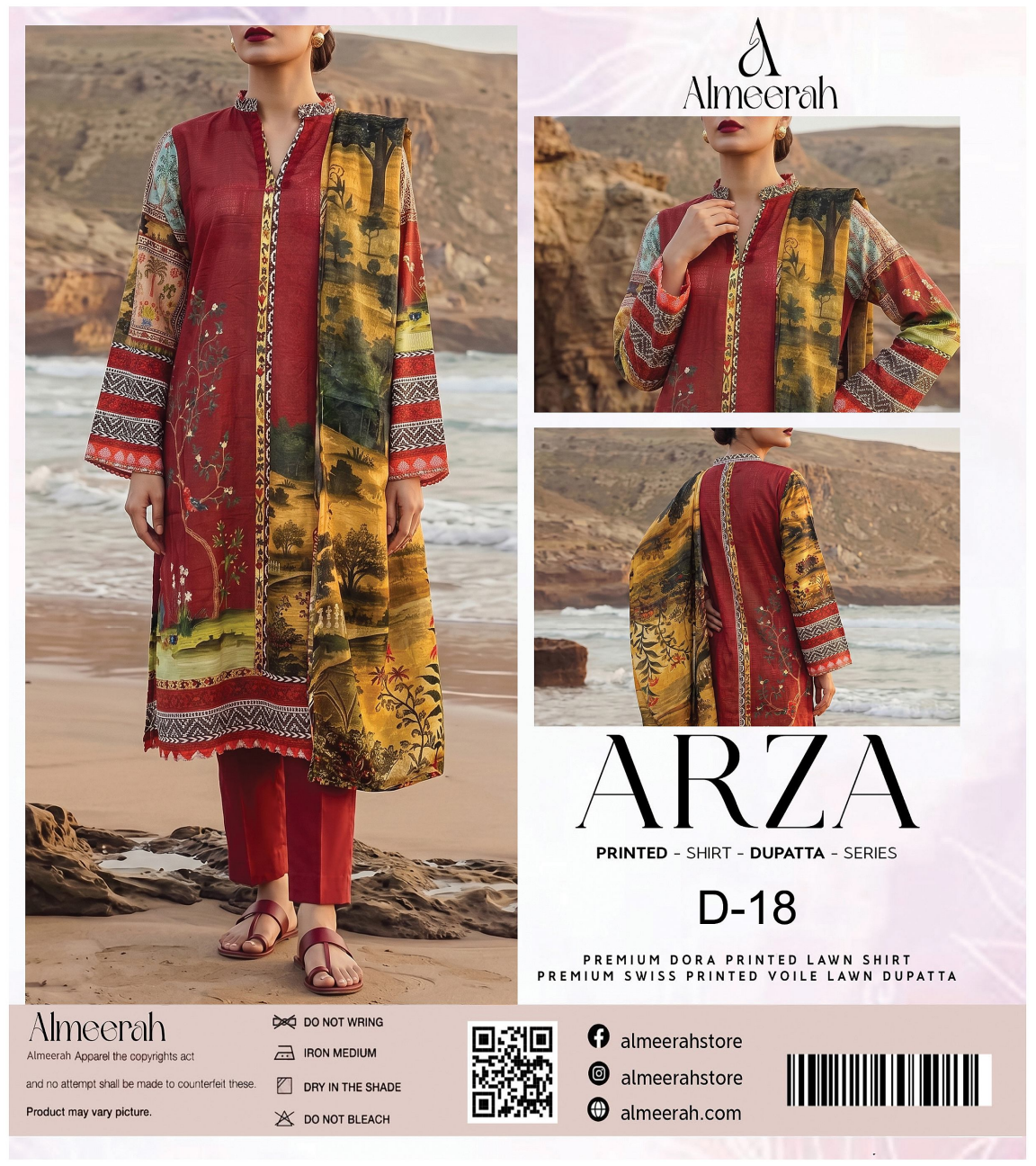 Almeerah ARZA – PRINTED D-18 2PC Premium Lawn Collection