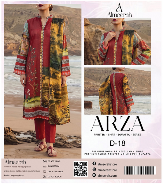 Almeerah ARZA – PRINTED D-18 2PC Premium Lawn Collection