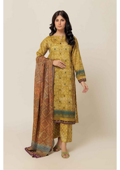 Bonanza Satrangi 100% Original Lawn Dupatta Unstitched 3 Piece