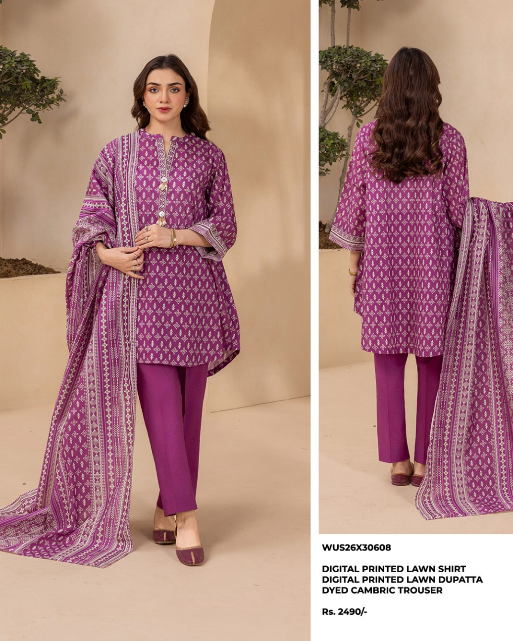 ZELLBURY Unstitched Lawn Collection 2026 Design #WUS26X30608