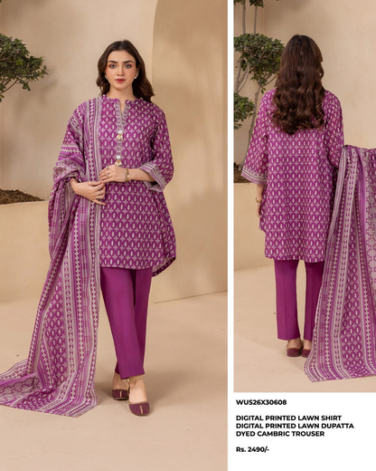 ZELLBURY Unstitched Lawn Collection 2026 Design #WUS26X30608