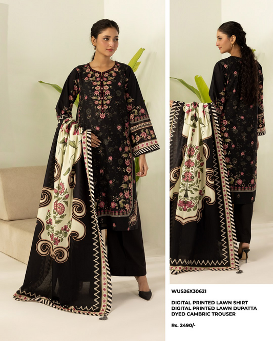 ZELLBURY Unstitched Lawn Collection 2026 Design #WUS26X30621