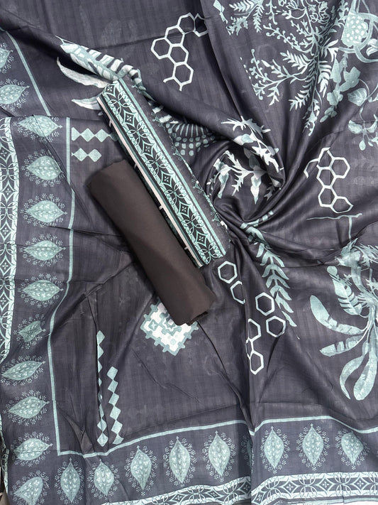 ZAMAN D-33 PRINTED UNSTITCHED 3PCS COLLECTION