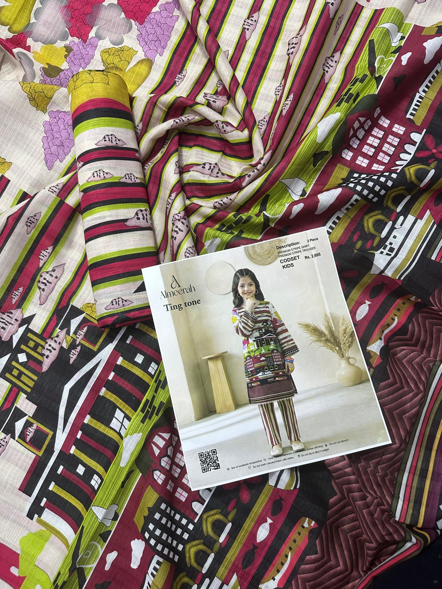 Almeerah Ting Tone Unstitched Kids 2Pcs Collection