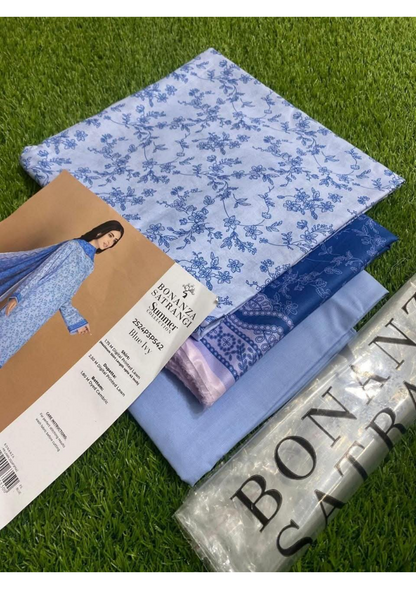 Bonanza Satrangi 100% Original Lawn Dupatta Unstitched 3 Piece