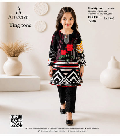 Almeerah Ting Tone Unstitched Kids 2Pcs Collection