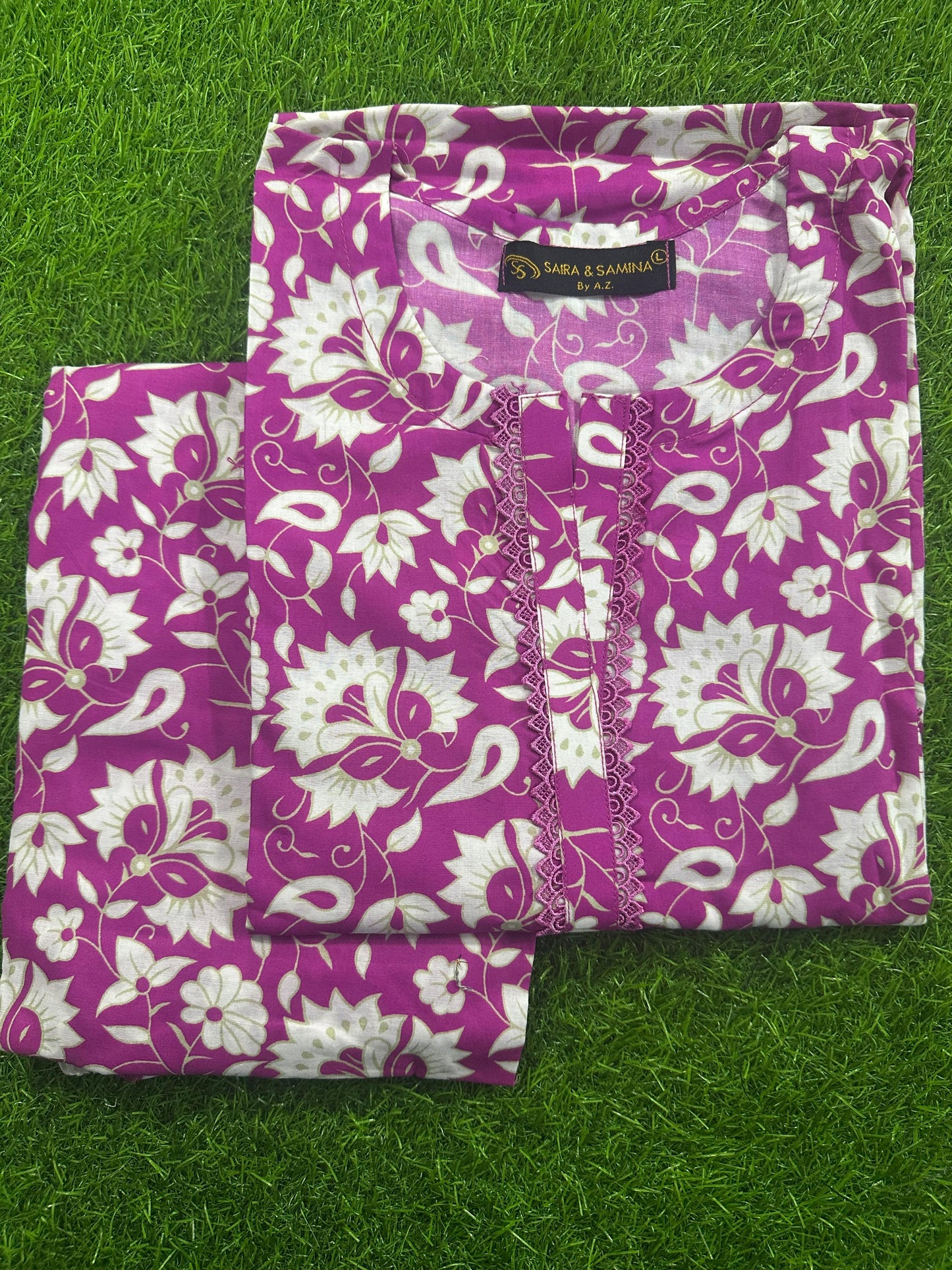 Saira & Samina Stitched CORDSET 2PCs Pure Lawn – Ready to Wear Collection