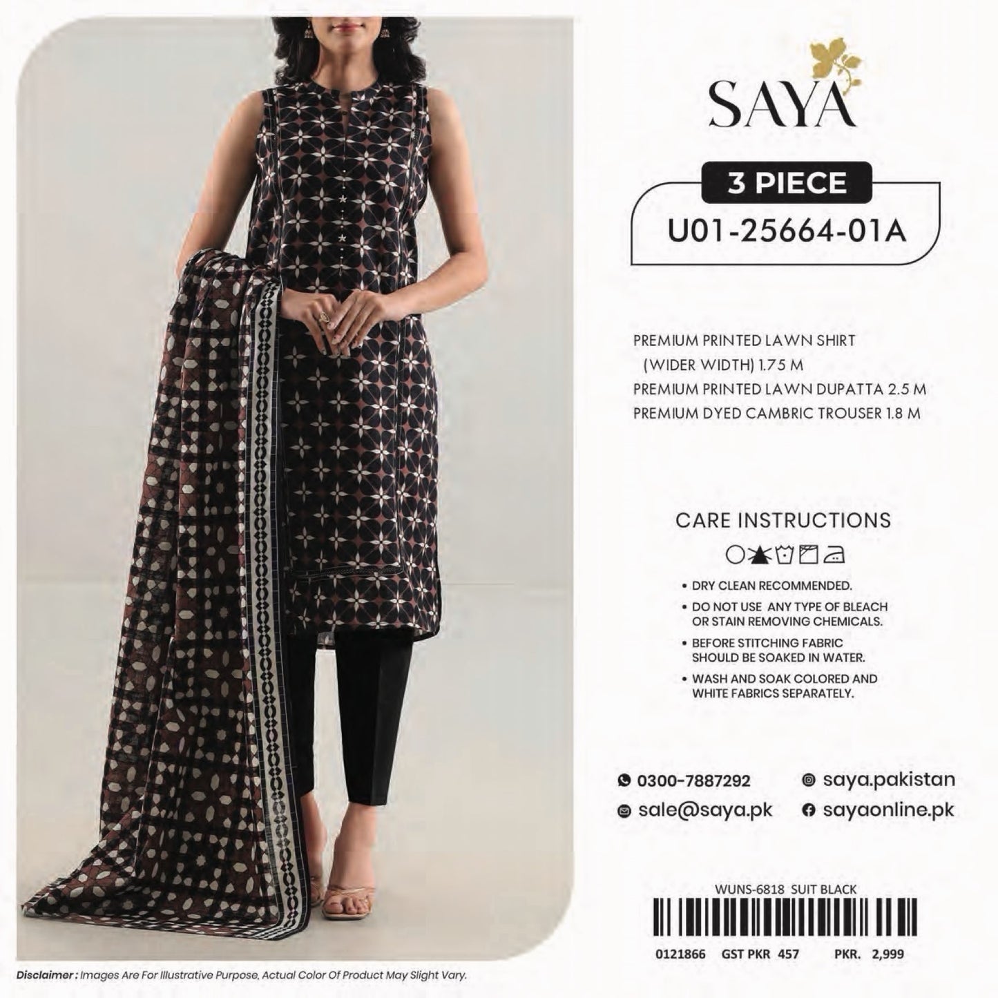 Saya Unstitched Printed 100% Original Cotton 3 PCs Suit In WHOLESALE PRICE 💯✨