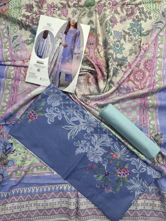 Eshaal Premium 3PC Lawn Collection Design No# SSW6U3P414UT
