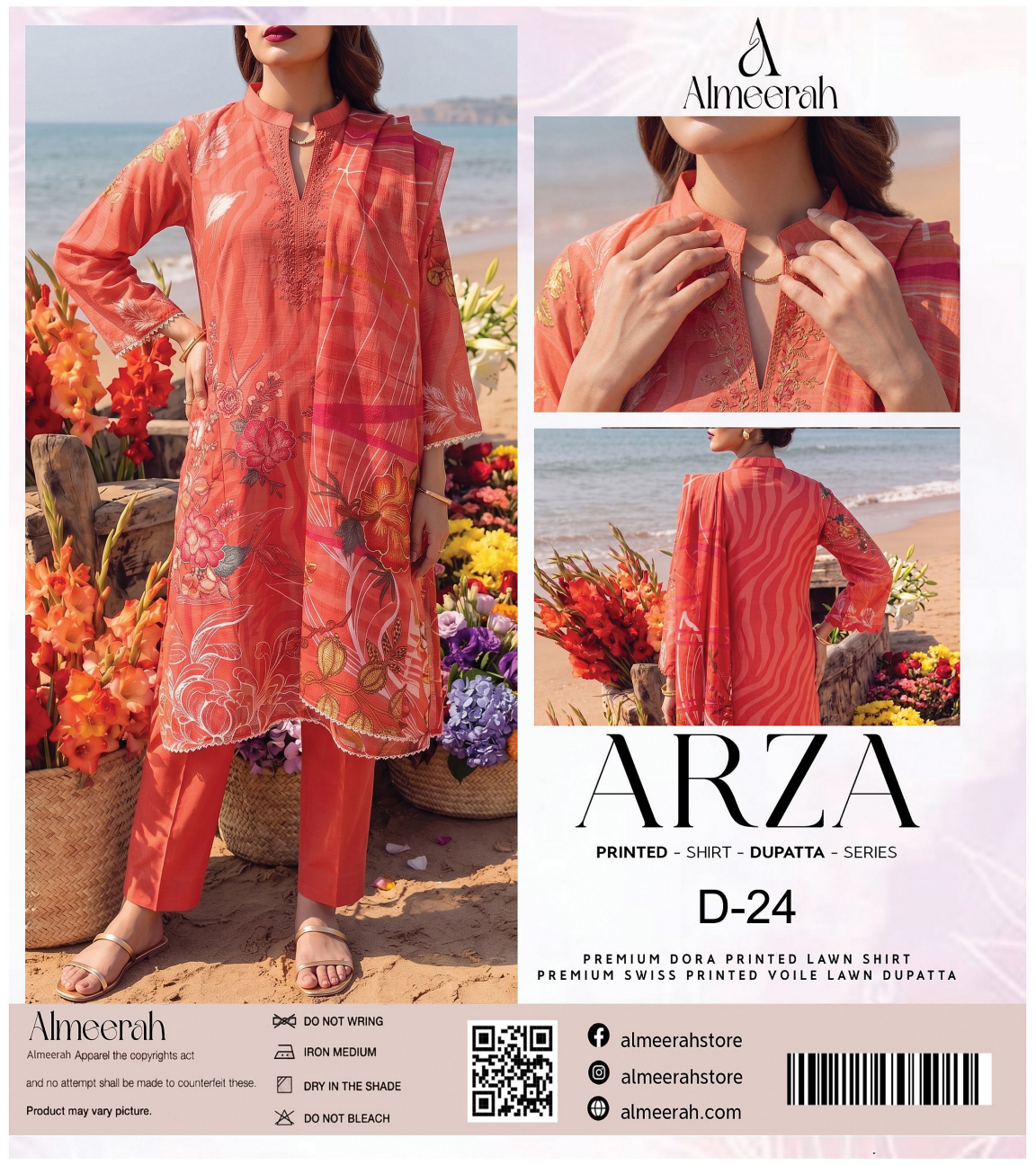 Almeerah ARZA – PRINTED D-24 2PC Premium Lawn Collection
