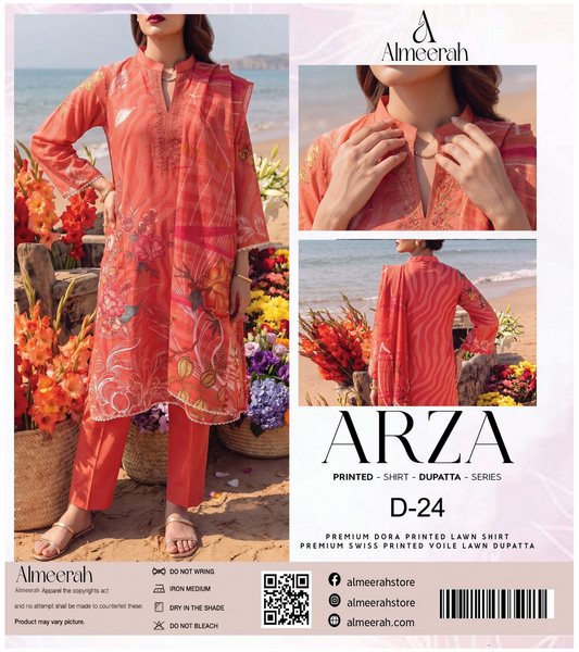 Almeerah ARZA – PRINTED D-24 2PC Premium Lawn Collection