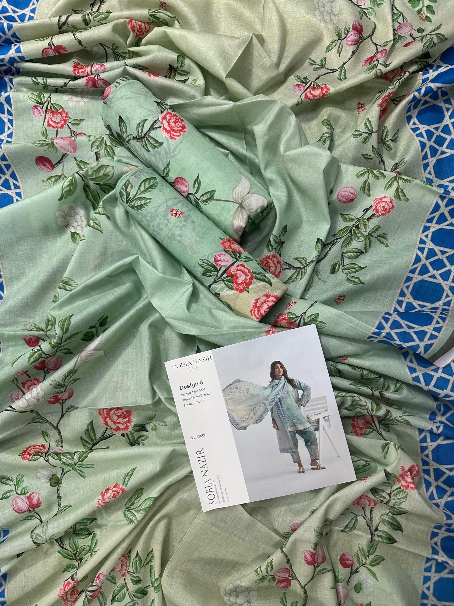 SOBIA NAZIR Digital Print 3 Piece CO-ORDS Collection D-08