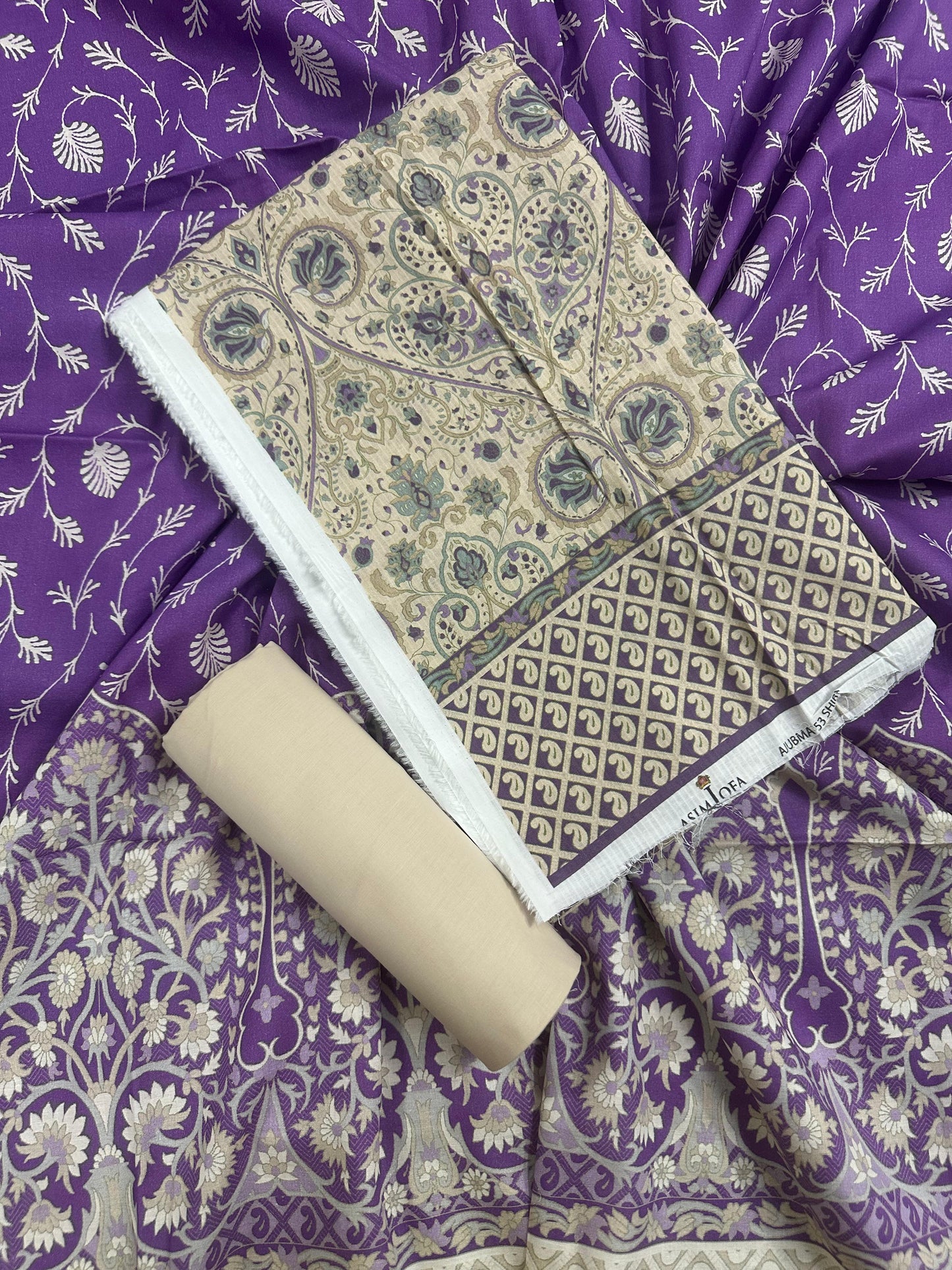 AsimJofa Skin-Purple Printed 3Pcs