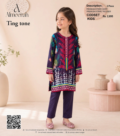 Almeerah Ting Tone Unstitched Kids 2Pcs Collection