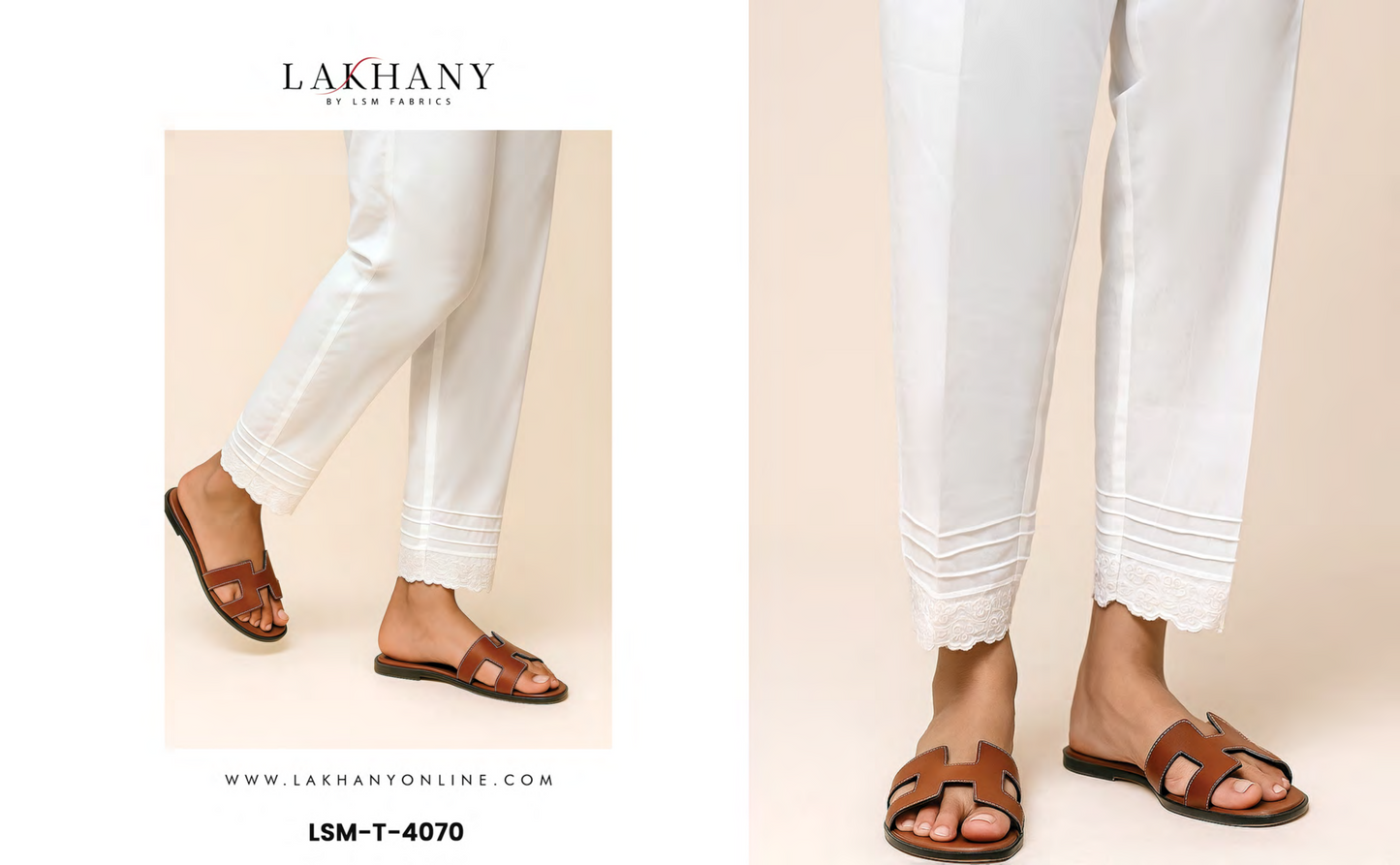Lakhany 100 % Stitched Bottom in White 🤍