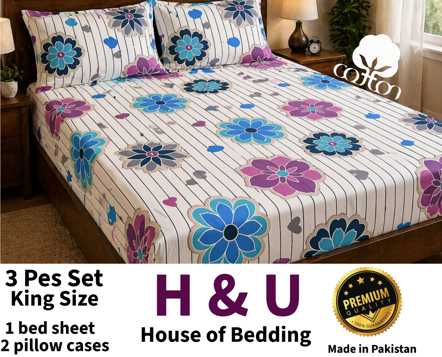 H&U Double Bed Bedsheet