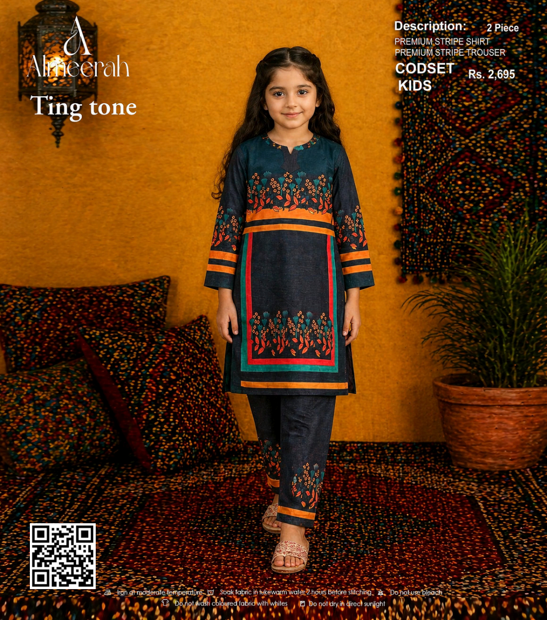 Almeerah Ting Tone Unstitched Kids 2Pcs Collection
