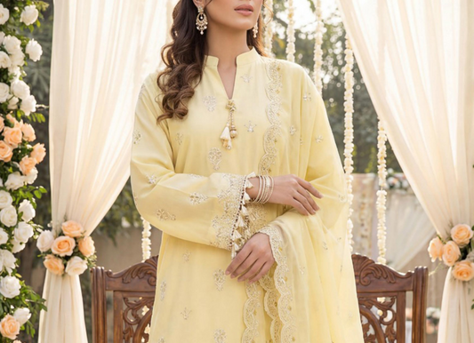 LUXURY PREMIUM Laser Embroidered Lawn Unstitched Collection 2026 Design# SSW6U3P273UT