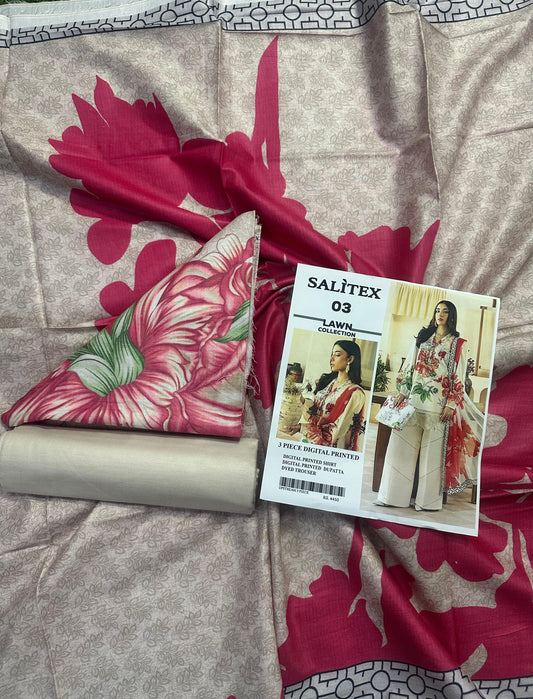 Salitex Lawn 3 PIECE DIGITAL PRINTED Collection Design# 3