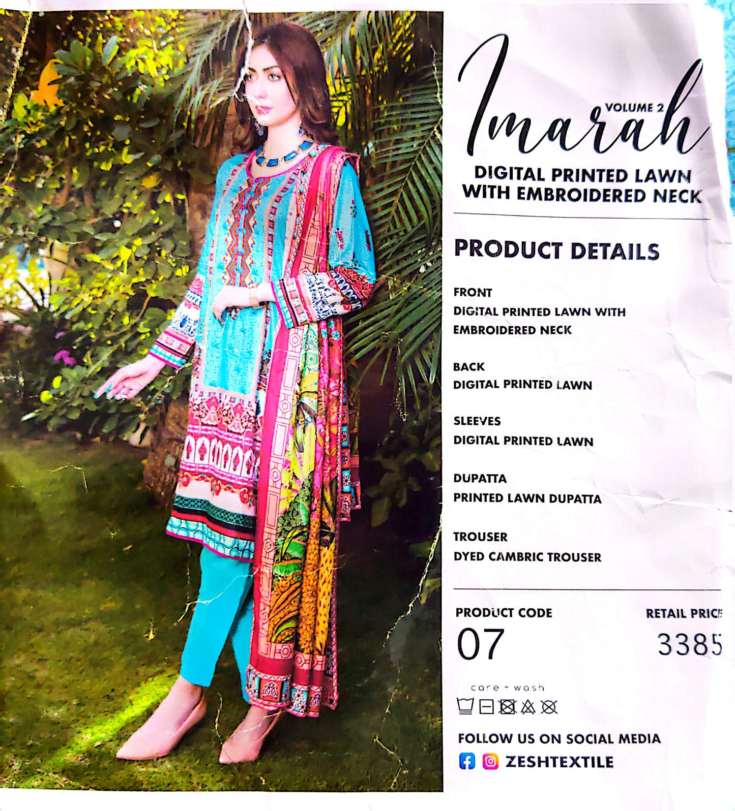 IMARAH Premium Digital Printed Lawn Unstitched Collection