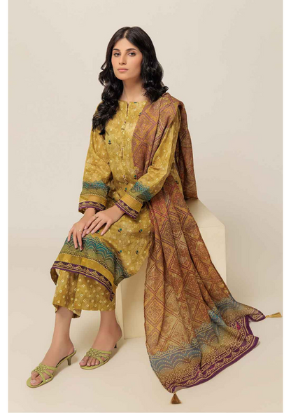 Bonanza Satrangi 100% Original Lawn Dupatta Unstitched 3 Piece