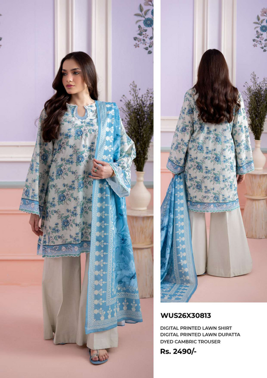 ZELLBURY Unstitched Lawn Collection 2026 Design # WUS26X30813