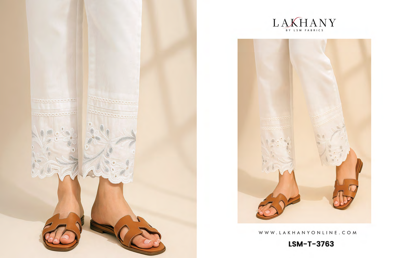 Lakhany 100 % Stitched Bottom in White 🤍