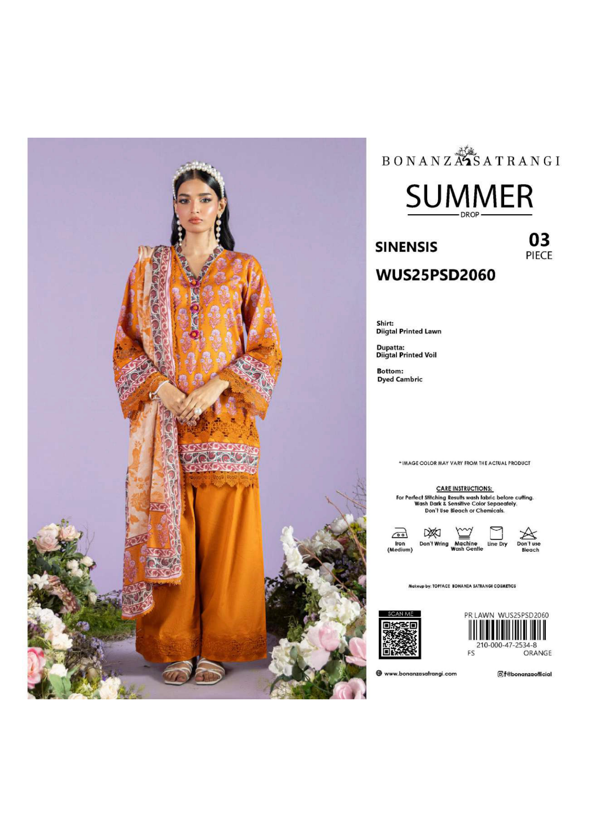 BONANZA SATRANGI (D.C:- WUS25PSD2060)3PCS  UNSTITCHED COLLECTION