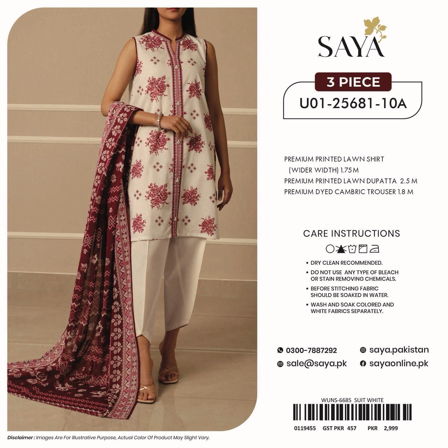 Saya Unstitched Printed 100% Original Cotton 3 PCs Suit In WHOLESALE PRICE 💯✨