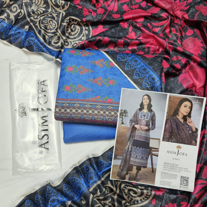 Asim Jofa Unstitched Lawn Printed 3PC In Wholesale Price