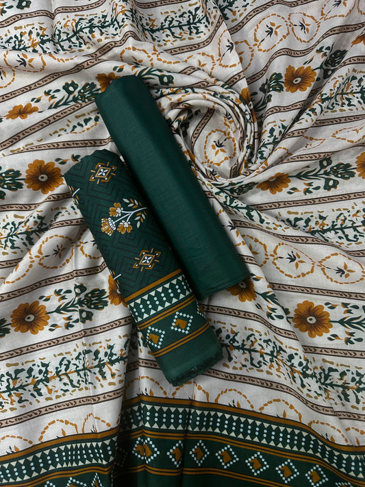 Bin Saeed Vol. 2 Green  Printed 3Pcs